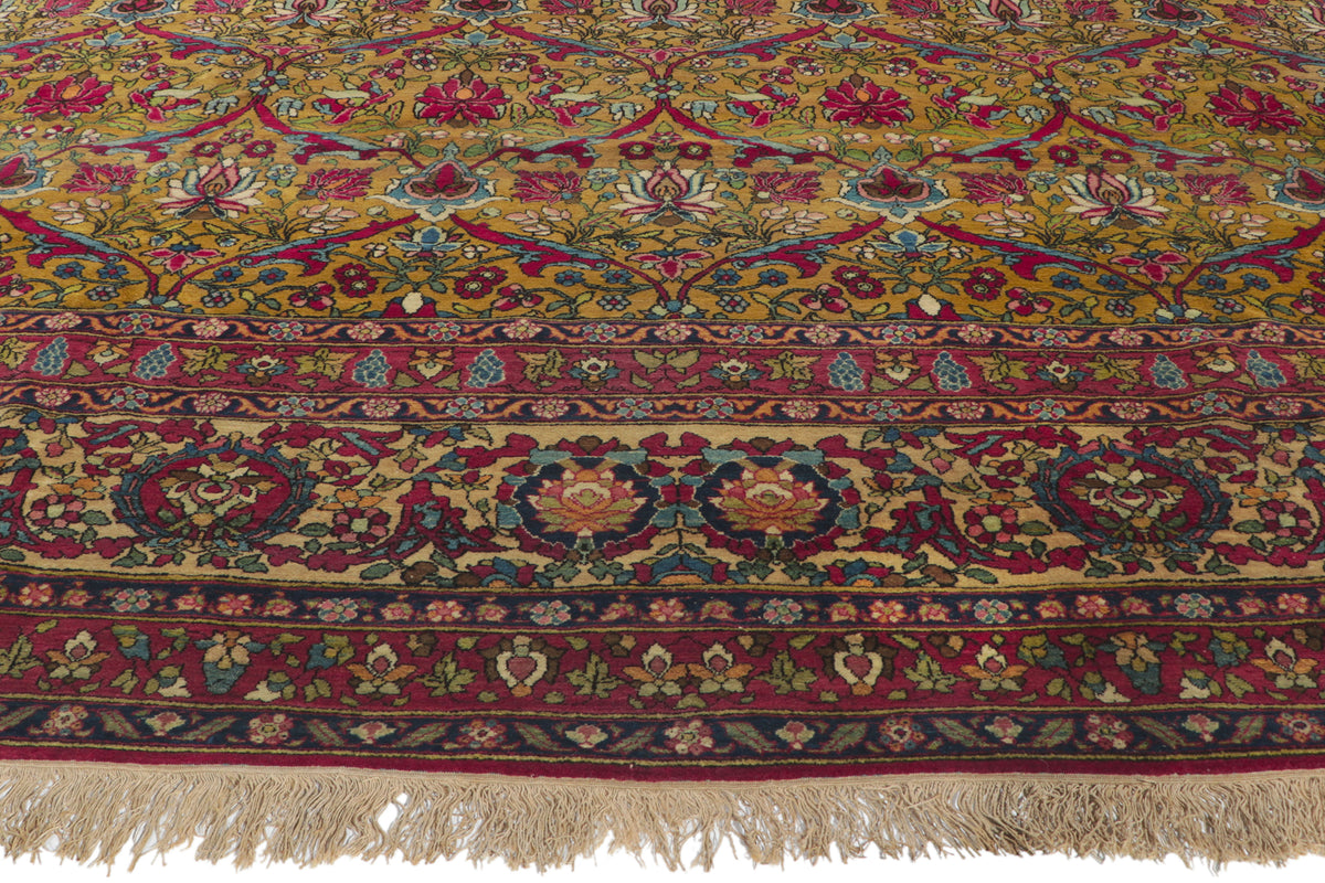 10 x 13 - Ochre Antique Persian Isfahan Rug - 74678