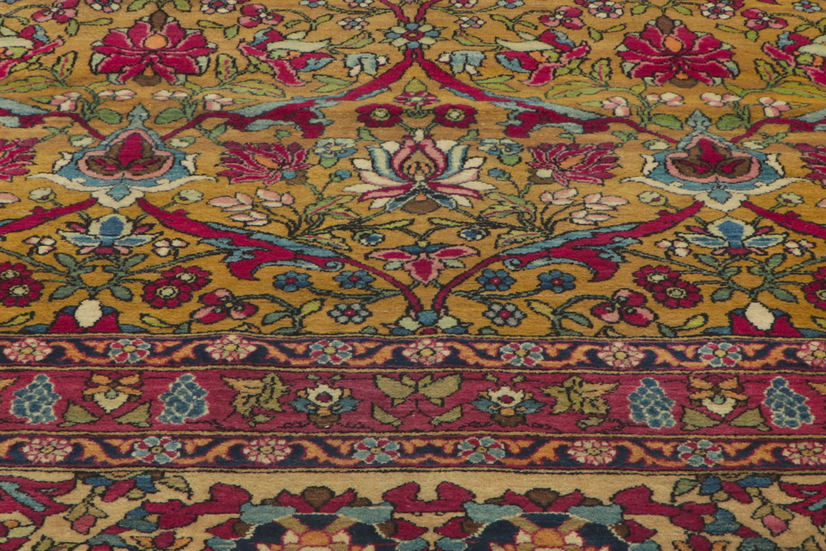 10 x 13 - Ochre Antique Persian Isfahan Rug - 74678