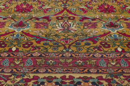 10 x 13 - Ochre Antique Persian Isfahan Rug - 74678