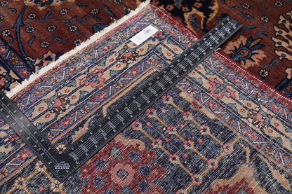 13 x 21 - Burgundy Antique Indian Agra Rug - 74931