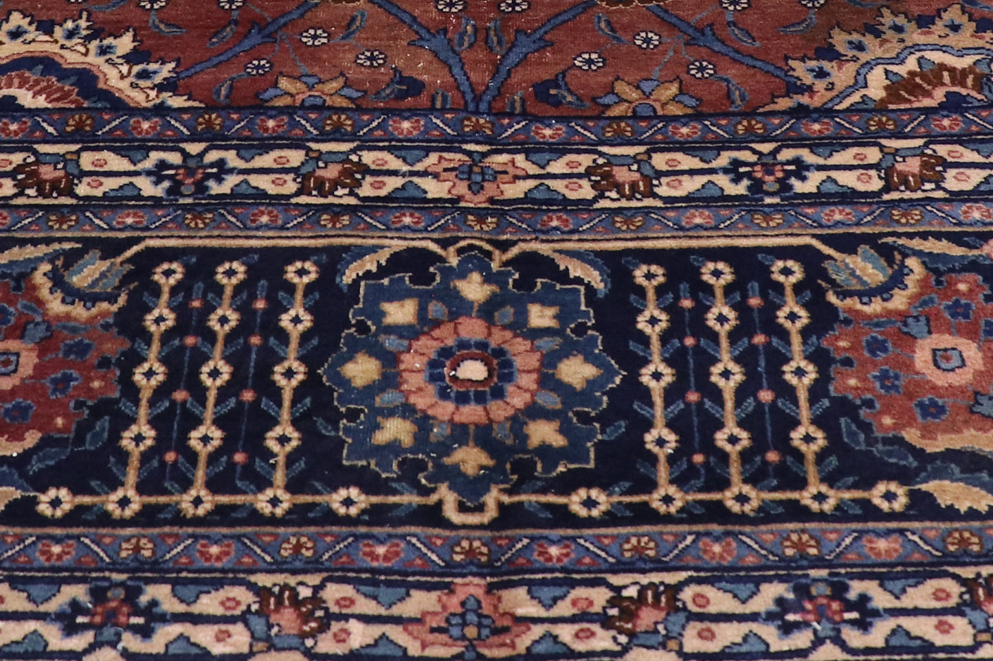 13 x 21 - Burgundy Antique Indian Agra Rug - 74931