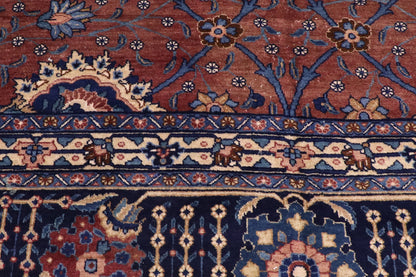 13 x 21 - Burgundy Antique Indian Agra Rug - 74931
