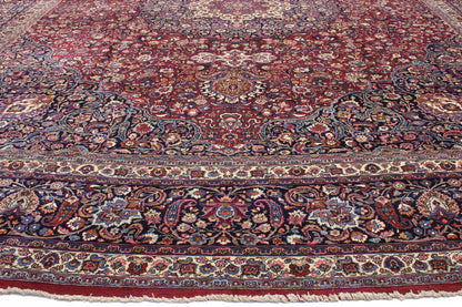 16 x 19 - Burgundy Antique Persian Mashhad Rug - 74986