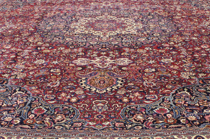 16 x 19 - Burgundy Antique Persian Mashhad Rug - 74986