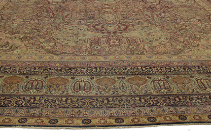 16 x 18 - Burgundy Antique Persian Kermanshah Rug - 74990