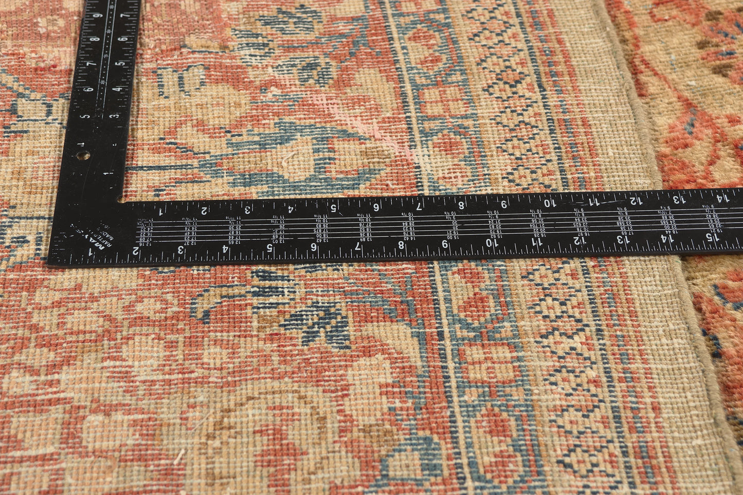 11 x 14 - Beige Antique Persian Mahal Rug - 75324