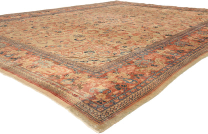 11 x 14 - Beige Antique Persian Mahal Rug - 75324