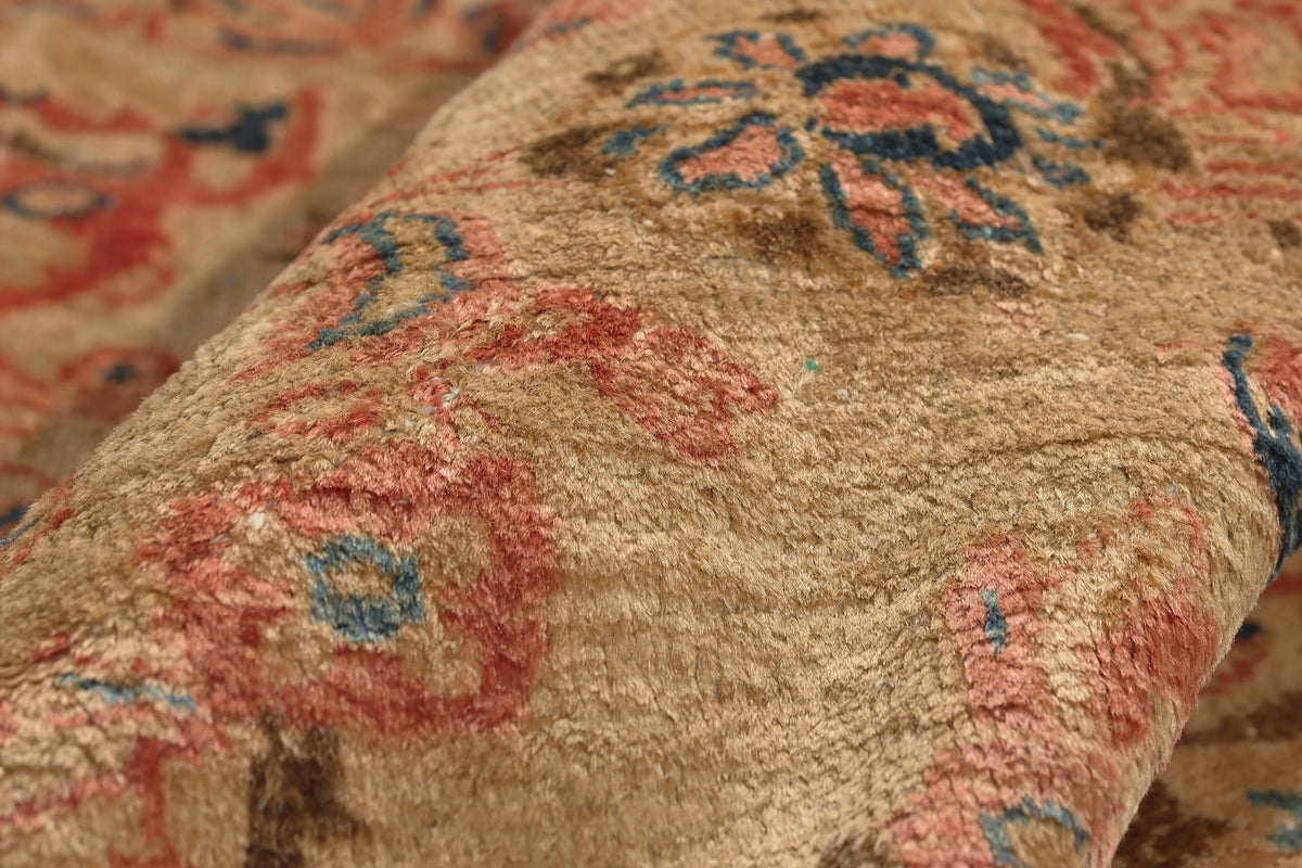 11 x 14 - Beige Antique Persian Mahal Rug - 75324