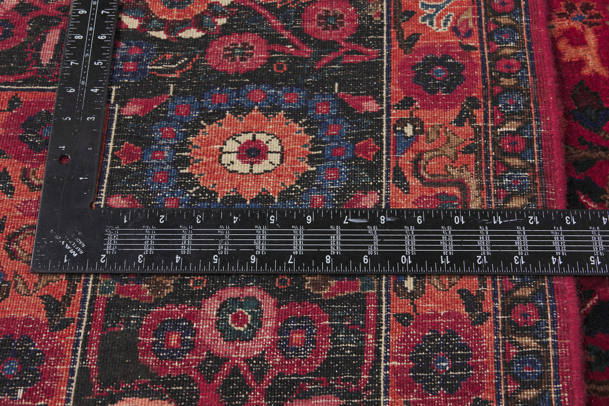 10 x 14 - Burgundy Antique Persian Mashhad Rug - 75668