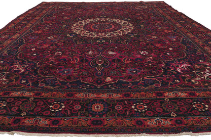 10 x 14 - Burgundy Antique Persian Mashhad Rug - 75668