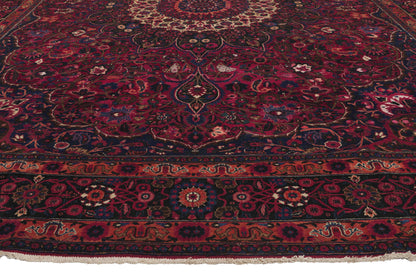 10 x 14 - Burgundy Antique Persian Mashhad Rug - 75668