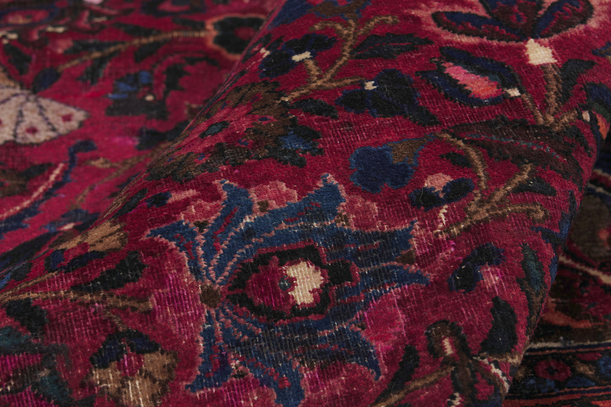 10 x 14 - Burgundy Antique Persian Mashhad Rug - 75668