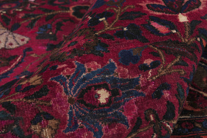 10 x 14 - Burgundy Antique Persian Mashhad Rug - 75668