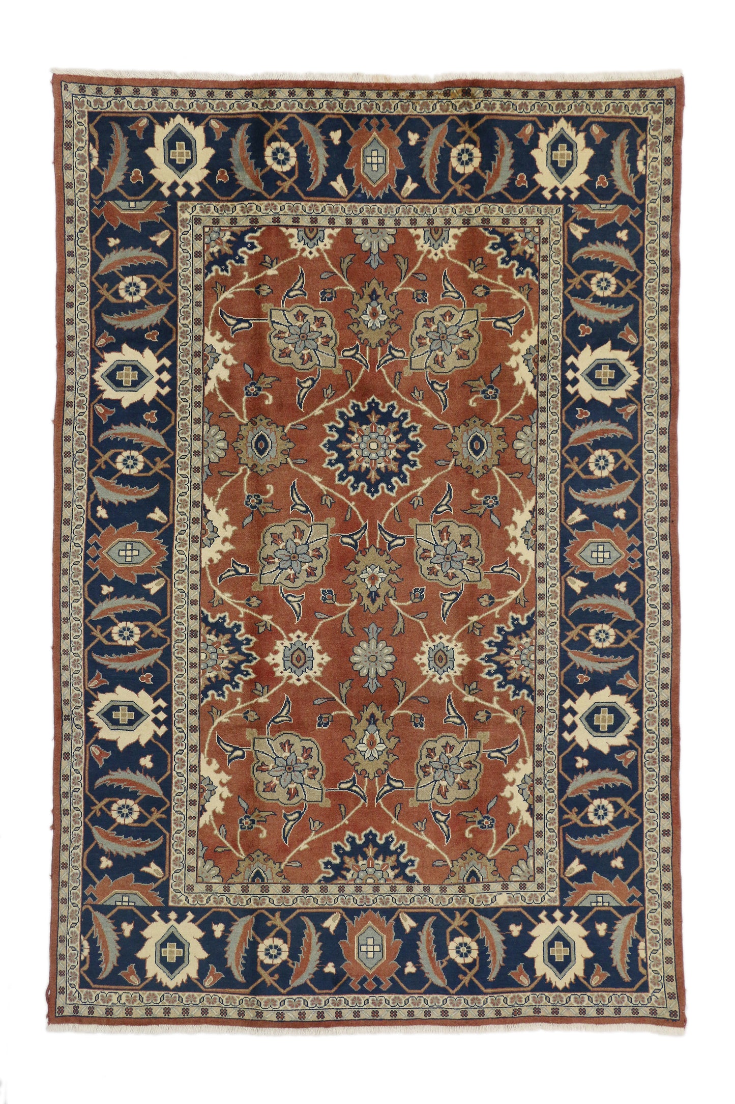 6 x 10 - Brown Vintage Persian Mahal Rug - 75842