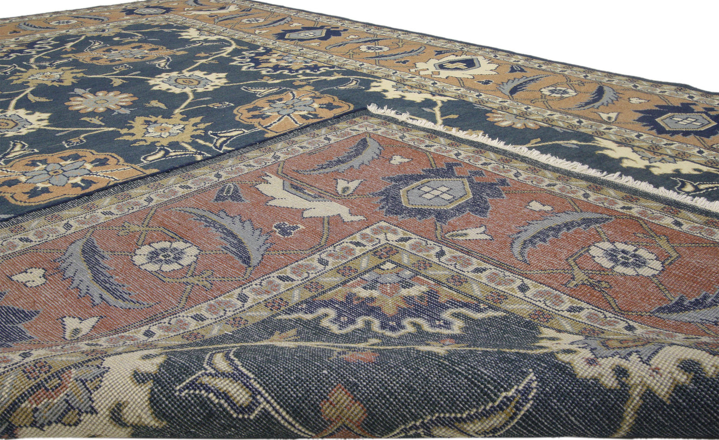 7 x 10 - Blue Vintage Persian Mahal Rug - 75848