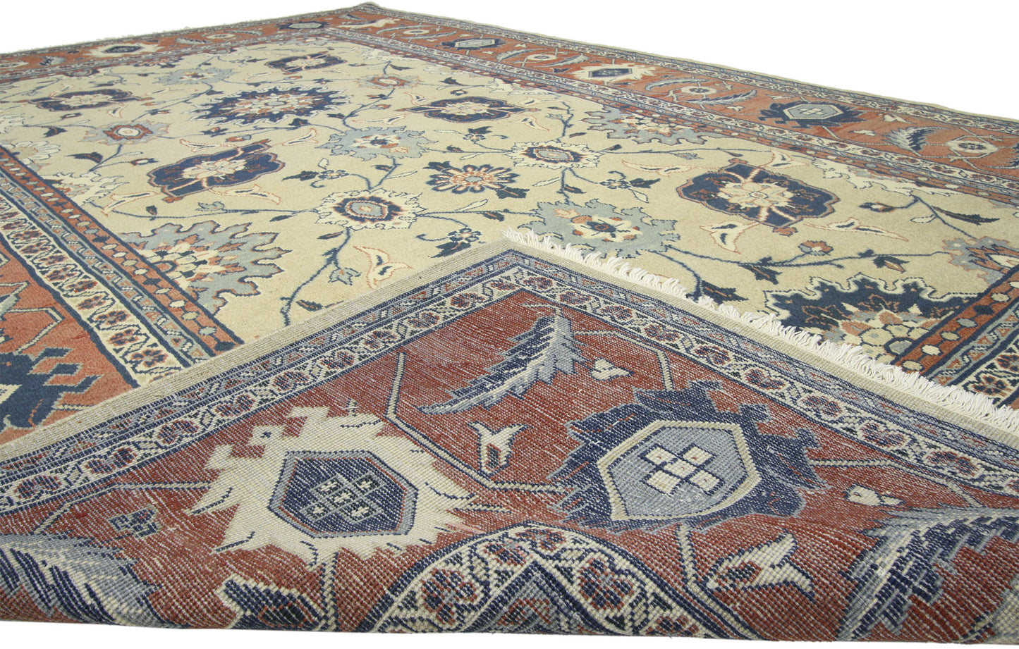 7 x 10 - Brown Vintage Persian Mahal Rug - 75849
