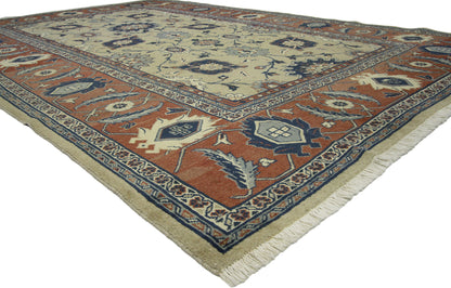 7 x 10 - Brown Vintage Persian Mahal Rug - 75849