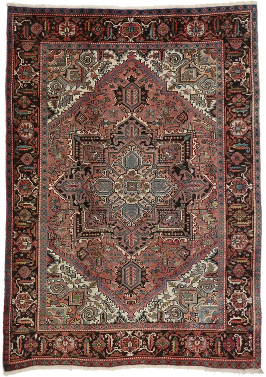 7 x 10 - Vintage Persian Heriz Rug - 75856