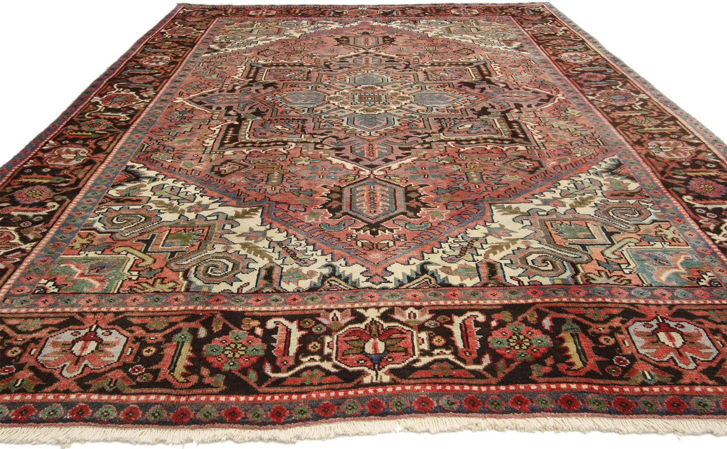 7 x 10 - Vintage Persian Heriz Rug - 75856