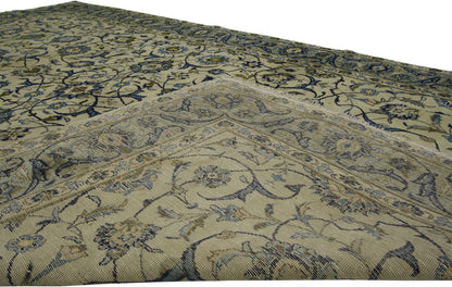 6 x 10 - Ivory Vintage Persian Yazd Rug - 75877