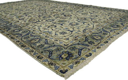6 x 10 - Ivory Vintage Persian Yazd Rug - 75877