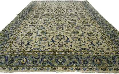 6 x 10 - Ivory Vintage Persian Yazd Rug - 75877