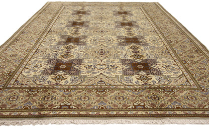 7 x 10 - Beige Vintage Persian Tabriz Rug - 75964