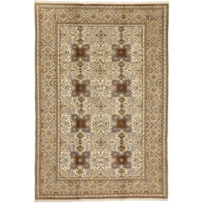 7 x 10 - Beige Vintage Persian Tabriz Rug - 75964