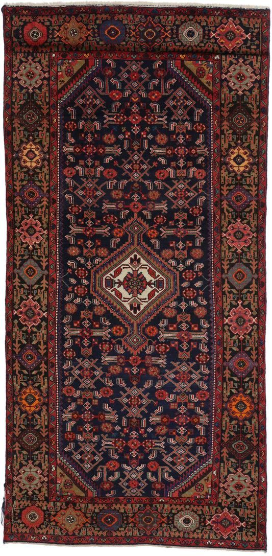 5 x 10 - Red Vintage Persian Hamadan Rug - 76023