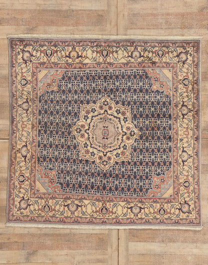 6 x 6 - Navy Blue Vintage Persian Bijar Rug - 76053