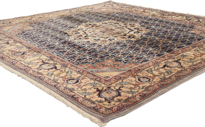 6 x 6 - Navy Blue Vintage Persian Bijar Rug - 76053