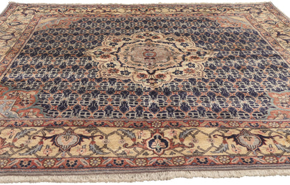6 x 6 - Navy Blue Vintage Persian Bijar Rug - 76053