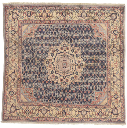 6 x 6 - Navy Blue Vintage Persian Bijar Rug - 76053