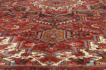 10 x 13 - Red Vintage Persian Heriz Rug - 76194