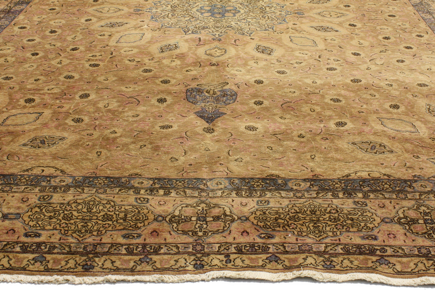 11 x 16 - Brown Vintage Persian Tabriz Rug - 76296