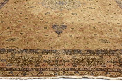 11 x 16 - Brown Vintage Persian Tabriz Rug - 76296