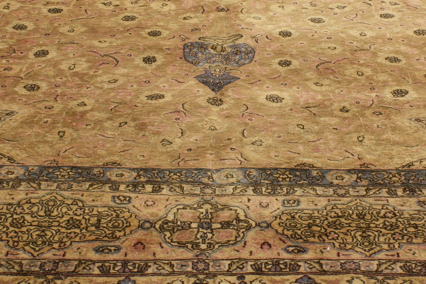11 x 16 - Brown Vintage Persian Tabriz Rug - 76296