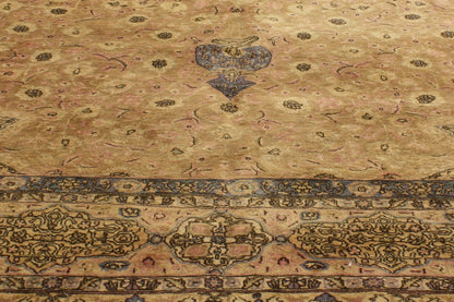 11 x 16 - Brown Vintage Persian Tabriz Rug - 76296