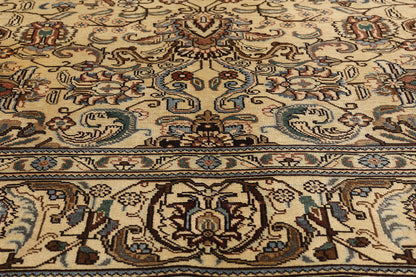 10 x 13 - Brown Vintage Persian Tabriz Rug - 76473