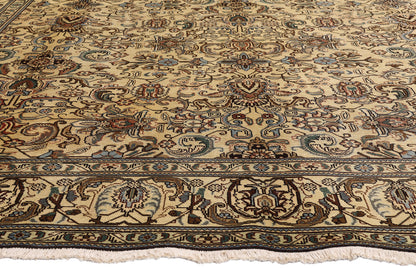 10 x 13 - Brown Vintage Persian Tabriz Rug - 76473