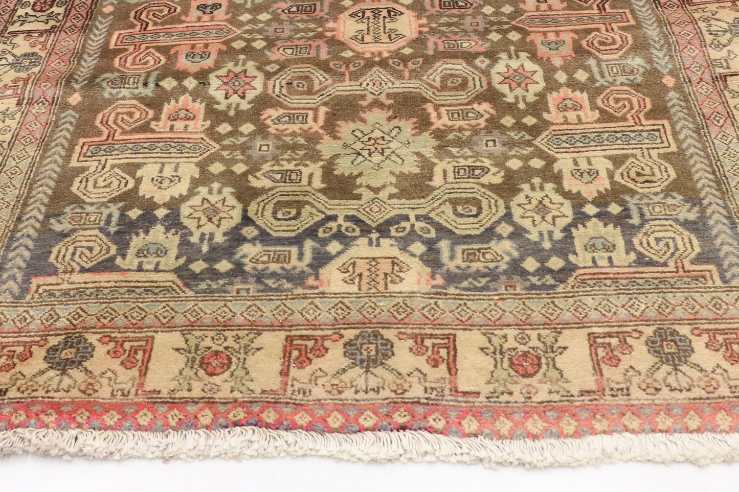 4 x 9 - Taupe Vintage Persian Azerbaijan Rug - 76527