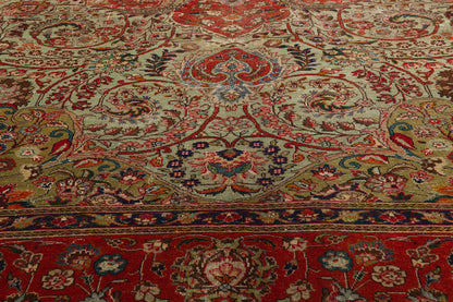 10 x 13 - Green Antique Persian Tabriz Rug - 76579