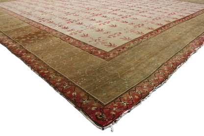 13 x 16 - Beige Antique Indian Agra Rug - 76679