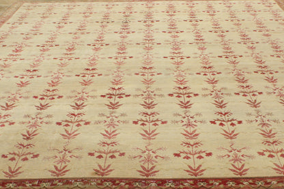 13 x 16 - Beige Antique Indian Agra Rug - 76679