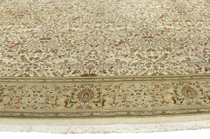 15 x 22 - Beige Vintage Persian Tabriz Rug - 76680