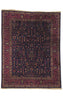 8 x 10 - Navy Blue Antique Indian Kashan Rug - 76739