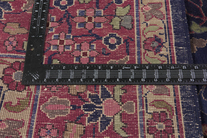 8 x 10 - Navy Blue Antique Indian Kashan Rug - 76739
