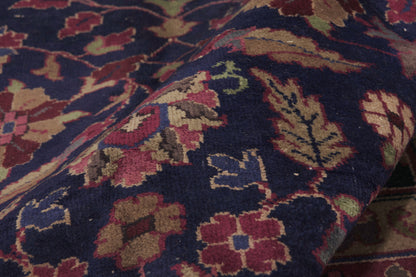 8 x 10 - Navy Blue Antique Indian Kashan Rug - 76739