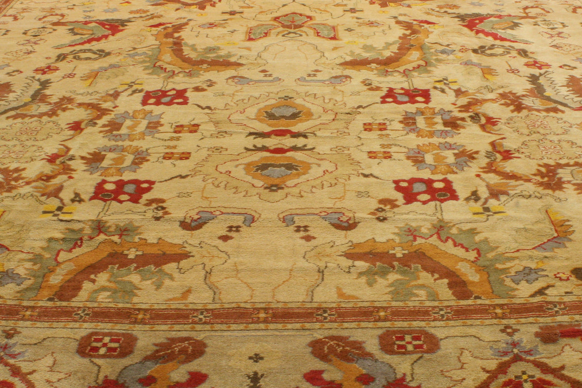 15 x 28 - Gold Vintage Portuguese Rug - 76751