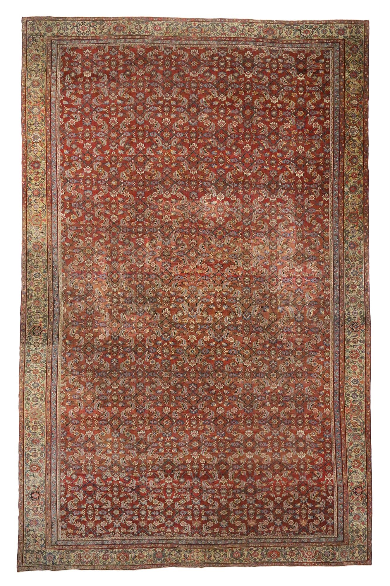 16 x 25 - Rust Antique Persian Farahan Rug - 76763